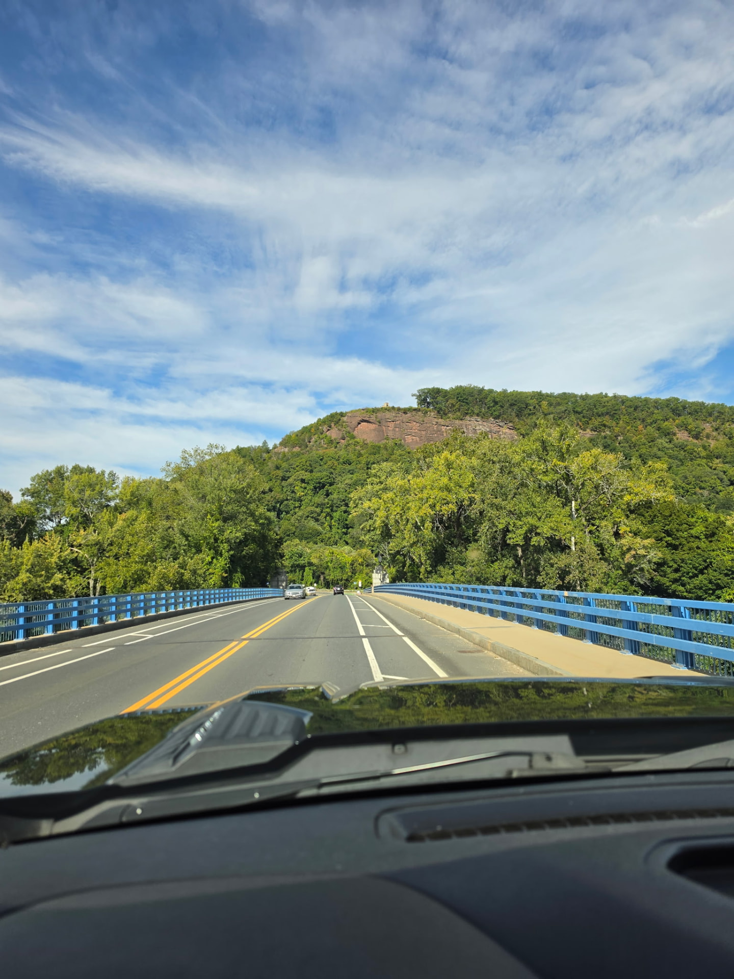 Crossing the Sunderland Bridge toward Mount Sugarloaf between Sunderland and Deerfield, Massachusetts