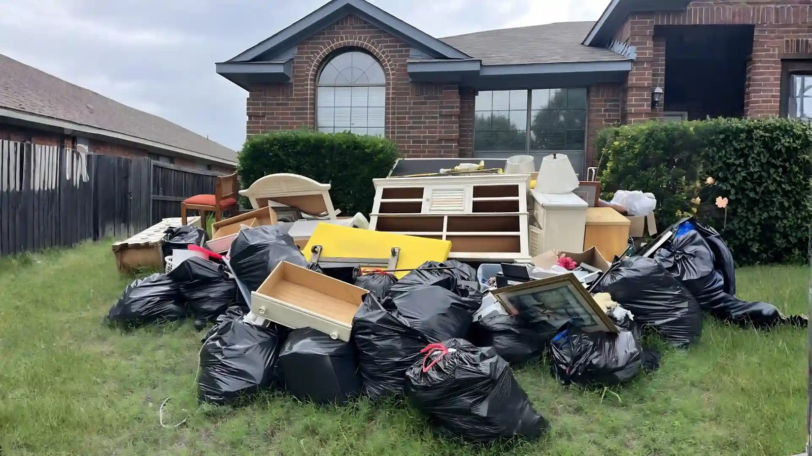Full property cleanout with truck and crew